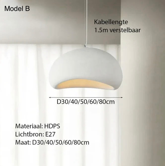 ZenForma Pendant Light – Wabi-Sabi design hanglamp met zachte organische vorm