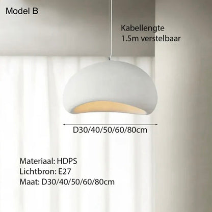 ZenForma Pendant Light – Wabi-Sabi design hanglamp met zachte organische vorm