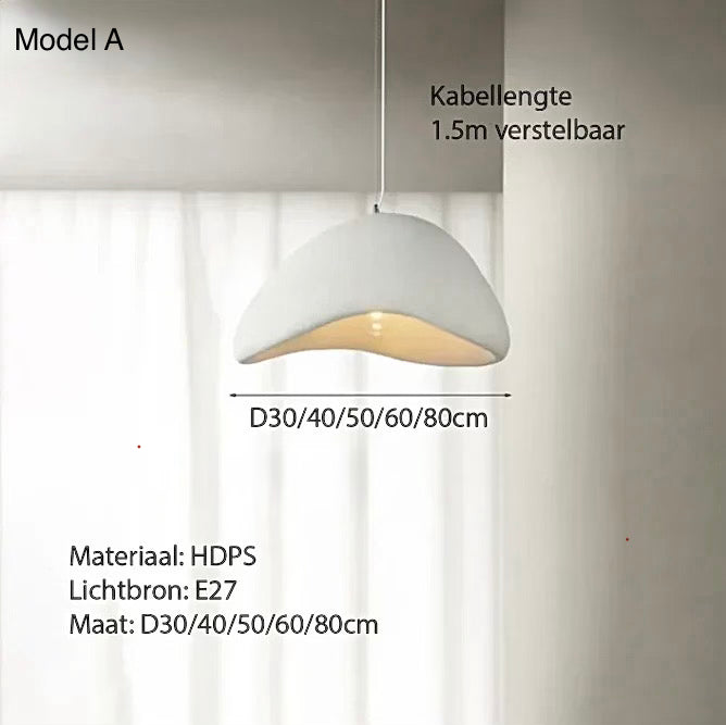 ZenForma Pendant Light – Wabi-Sabi design hanglamp met zachte organische vorm